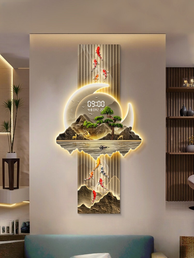 Lighting Home Decor Wall Clocks - ساعات حائط فاخرة مصممة لغرفة المعيشة،