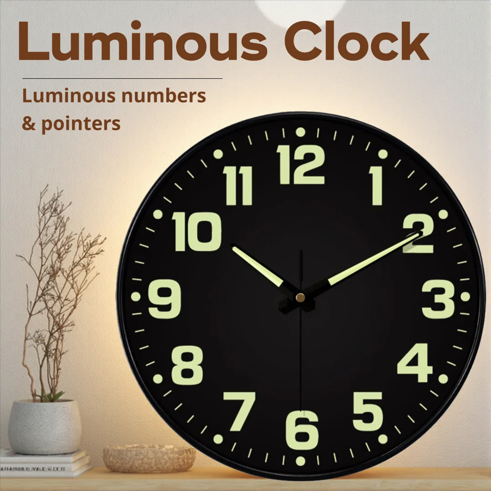 Lighting Home Decor Wall Clocks - ساعة حائط مضيئة في الليل المظلم،