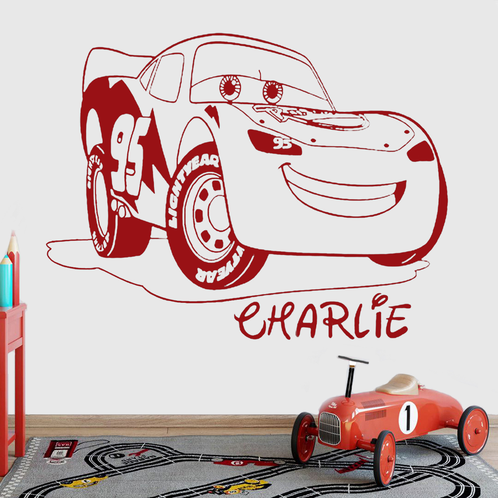 Lighting Mcqueen Decor - شخصية اسم صور مطبوعة للحوائط الكرتون