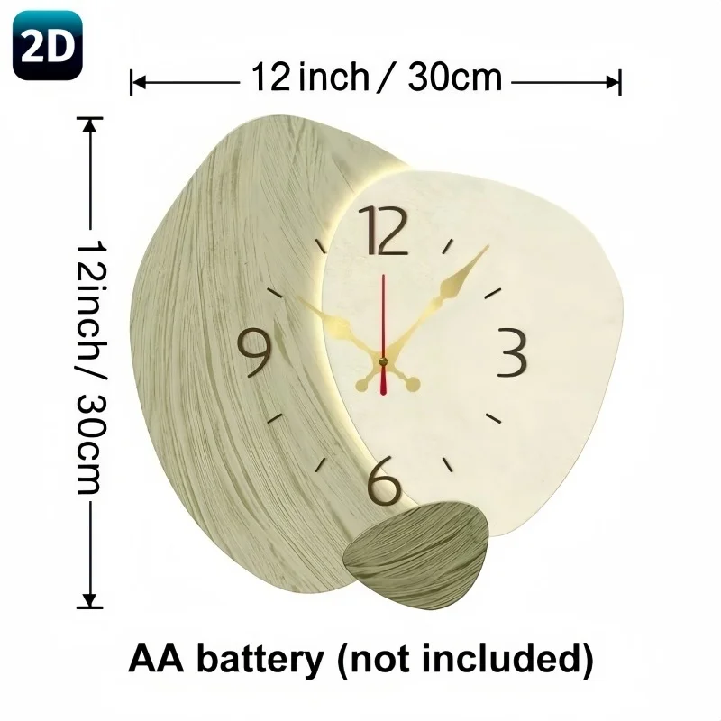 ساعة حائط خشبية صامتة ثنائية ا - مراجعة Lighting Home Decor Wall Clocks وسعره