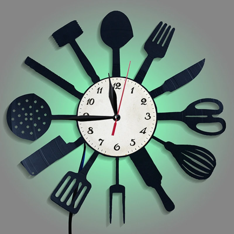 المطبخ أدوات المائدة الزخرفية  - مراجعة Lighting Home Decor Wall Clocks وسعره