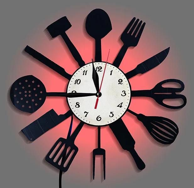 المطبخ أدوات المائدة الزخرفية  - مراجعة Lighting Home Decor Wall Clocks وسعره