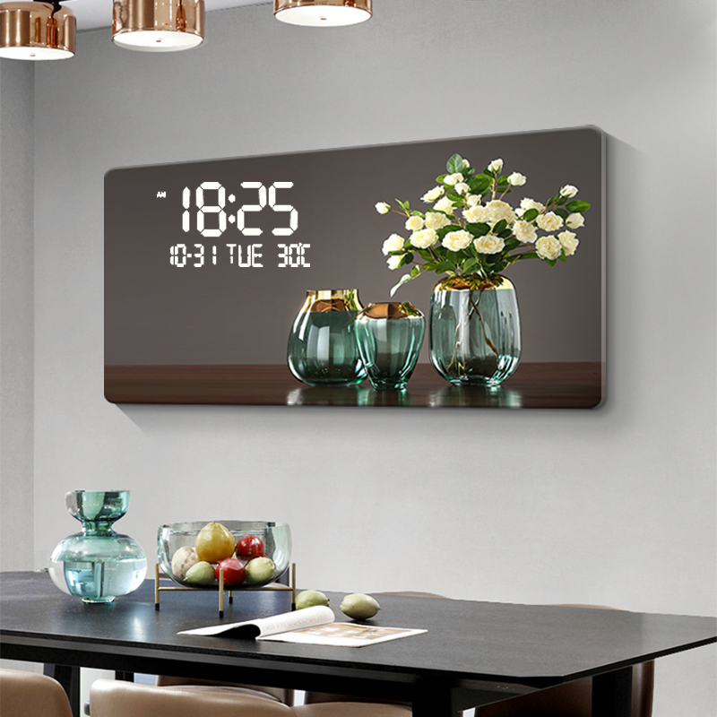 ساعة حائط رقمية بنمط زهور كبير - مراجعة Lighting Home Decor Wall Clocks وسعره