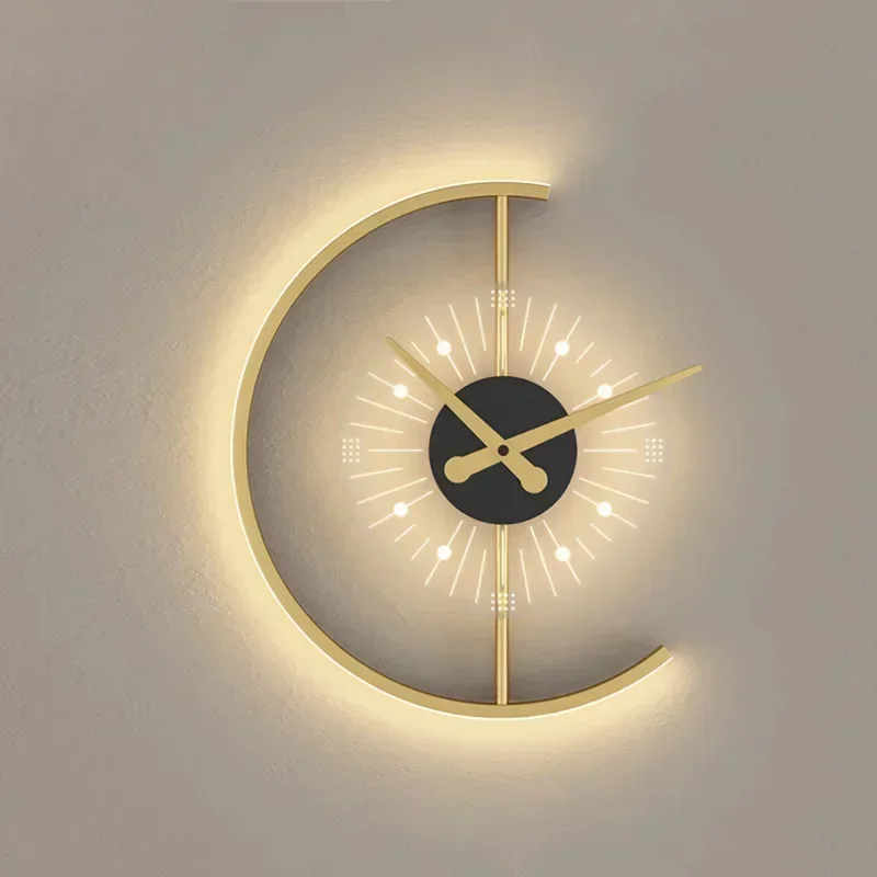 مصباح حائط LED حديث مع ساعة لغ - مراجعة Lighting Home Decor Wall Clocks وسعره