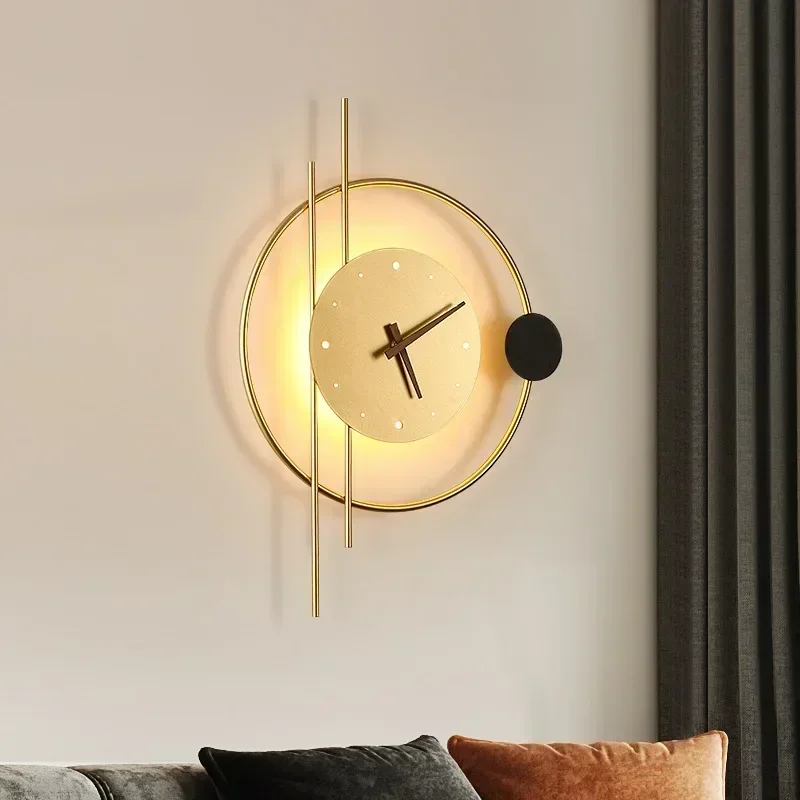 مصباح حائط LED حديث مع ساعة لغ - مراجعة Lighting Home Decor Wall Clocks وسعره