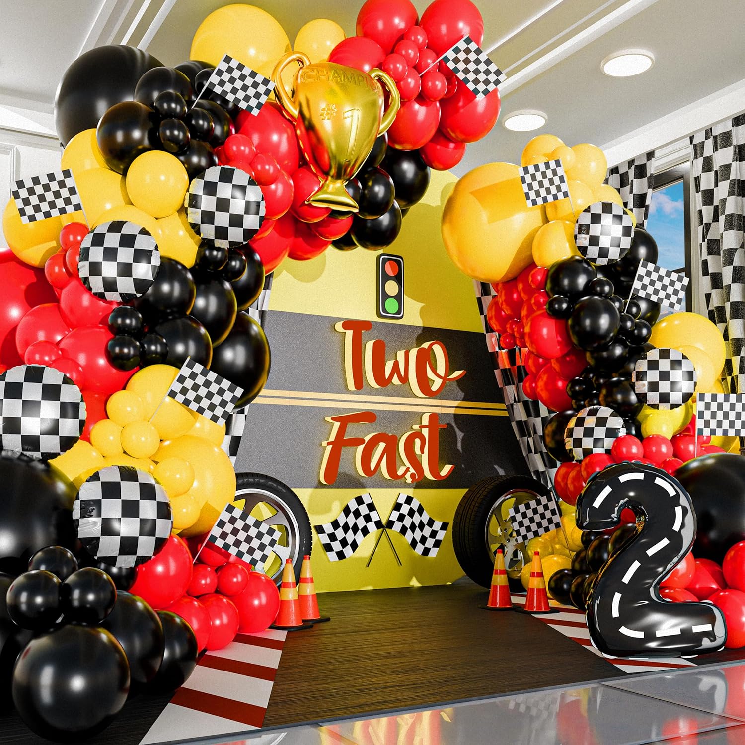 مجموعة بالونات مكونة من 98 قطع - مراجعة Lighting Mcqueen Decor وسعره
