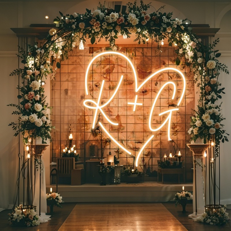 مخصص الأحرف الأولى القلب LED ا - مراجعة Wedding Lighting And Decor وسعره