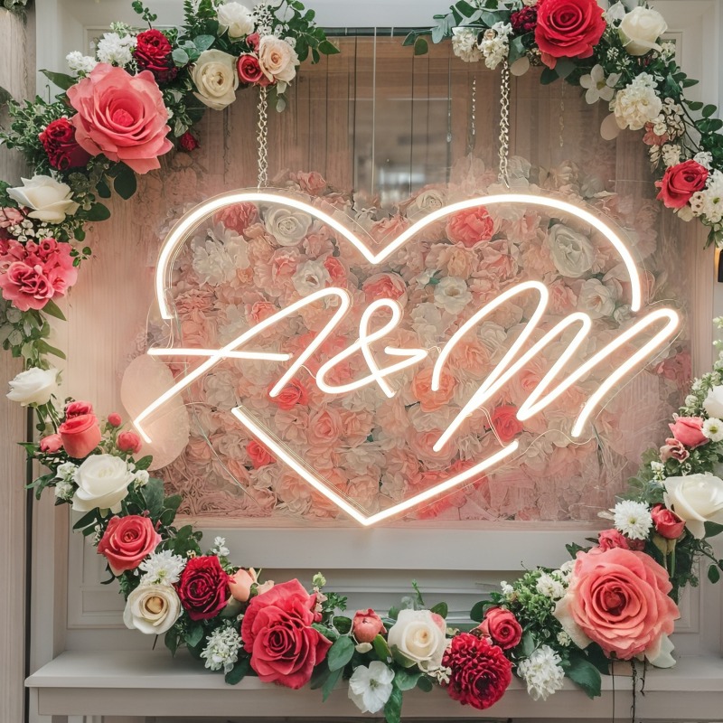 مخصص الأحرف الأولى القلب LED ا - مراجعة Wedding Lighting And Decor وسعره