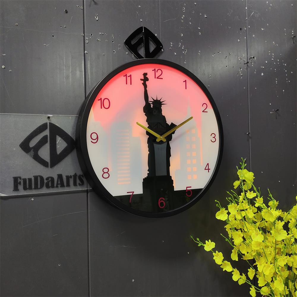 ساعة حائط حديثة بتصميم فني بسي - مراجعة Lighting Home Decor Wall Clocks وسعره