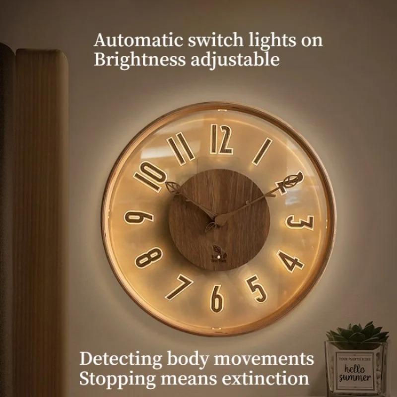 ساعات حائط ذكية مزودة بمستشعر  - مراجعة Lighting Home Decor Wall Clocks وسعره