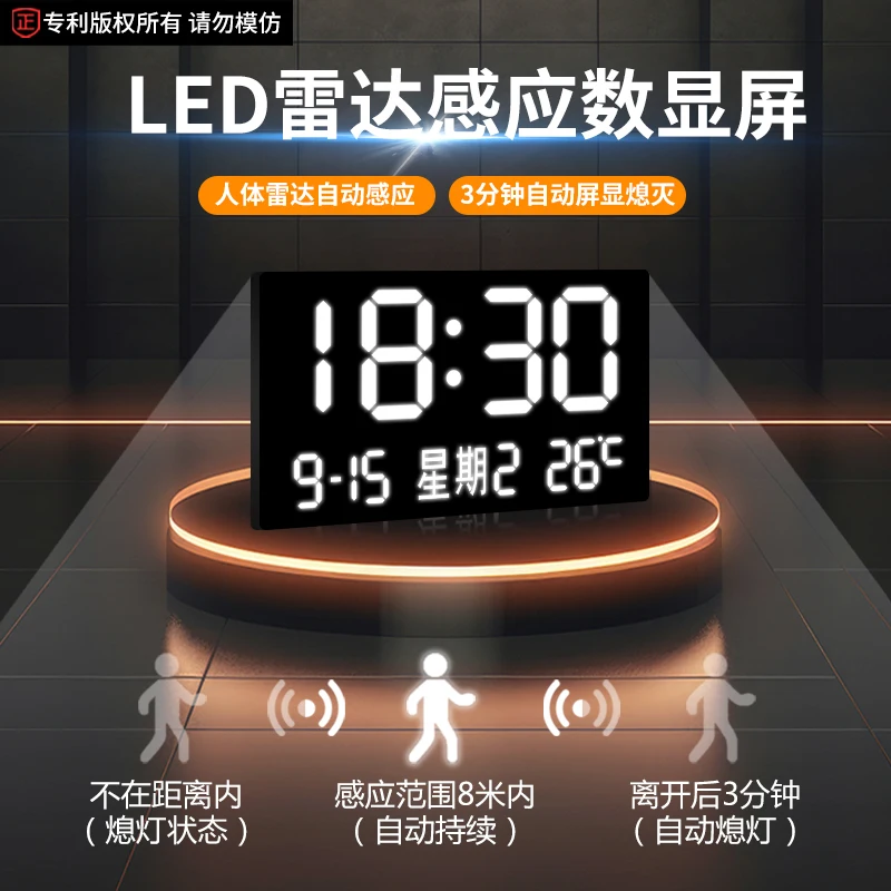 ساعة LED بضوء محيطي مثبتة على  - مراجعة Lighting Home Decor Wall Clocks وسعره